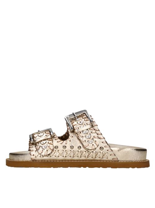 Mules in pelle con borchie CORAL BLUE | CB.K224.24ORO